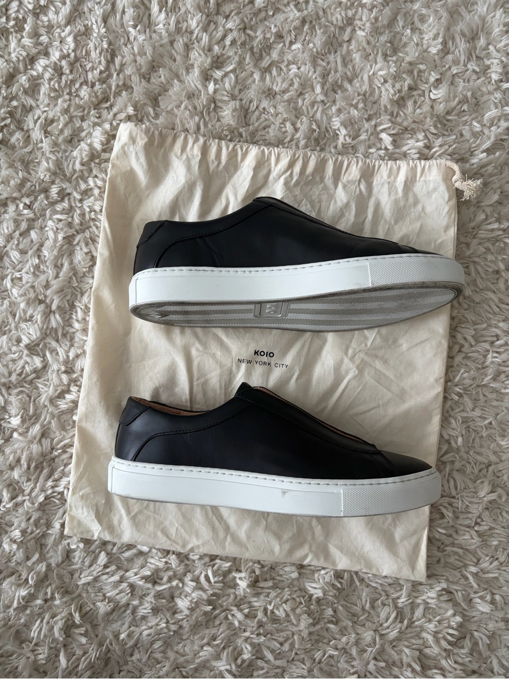 Koio Capri X Slip-On Sneakers Black Leather Men's Size 9 - Picture 9 of 12